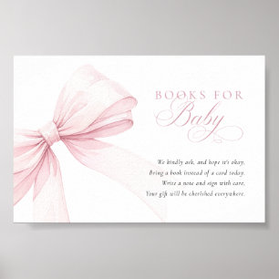 Roze Boekkaart voor Baby - Digitale Downloadkaart Poster