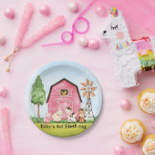 Roze Boerderij Barnyard Birthday Borden Papieren Bordje (Feest)