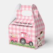 Roze Boerderij Barnyard Birthday Party Favor Box Bedankdoosjes (Achterkant)