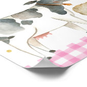 Roze Boerderij Barnyard Birthday Welkomstteken Poster (Hoek)