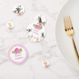 Roze Boerderij Barnyard Floral Verjaardag Confetti
