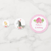 Roze Boerderij Barnyard Floral Verjaardag Confetti (Achterkanten)