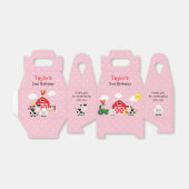 Roze Boerderij barnyard Girls Birthday Gable Favor Bedankdoosjes (Uitgevouwen)