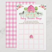 Roze Boerderij Bloemenkraam Bingo Spel (Voorkant / Achterkant)