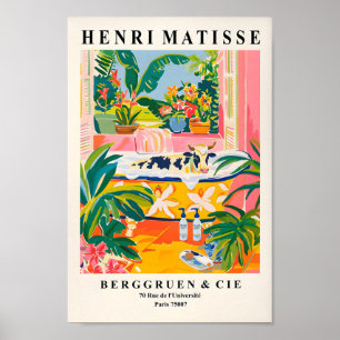 Roze Boerderij Decor, Koe in Bad Art Print, Rustie Poster