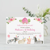 Roze Boerderij Dierendag Kaart (Staand voorkant)