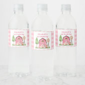 Roze Boerderij Eerste Verjaardag Drink Label Waterfles Etiket (Flessen)