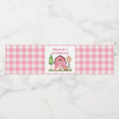 Roze Boerderij Eerste Verjaardag Drink Label Waterfles Etiket (Enkel label)