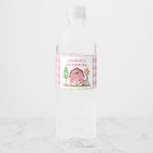 Roze Boerderij Eerste Verjaardag Drink Label Waterfles Etiket (Voorkant)
