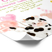 Roze Boerderij feestbeesten verjaardagstijd capsul Poster (Hoek)