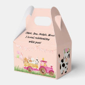 Roze Boerderij Floral Barnyard Birthday Party Favo Bedankdoosjes (Achterkant)