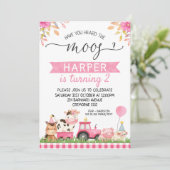 Roze Boerderij Heb je de Moos verjaardag gehoord? Kaart (Staand voorkant)