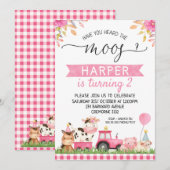 Roze Boerderij Heb je de Moos verjaardag gehoord? Kaart (Voorkant / Achterkant)