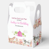 Roze Boerderij Huis Dieren Barnyard 1e Verjaardag Bedankdoosjes (Geopend)