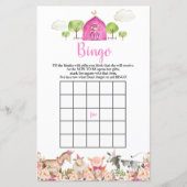 Roze Boerderij Huis Dieren Barnyard Bingo Spelletj (Voorkant)