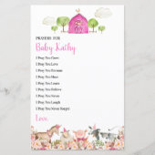 Roze Boerderij Huis Dieren Barnyard Prayers voor B (Voorkant)