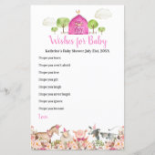 Roze Boerderij Huis Dieren Barnyard Wensen voor Ba (Voorkant)