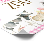 Roze Boerderij Petting Zoo Birthday Sign Poster (Hoek)