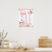 Roze Boerderij pompoen vrachtwagen Eerste Verjaard Poster (Keuken)