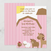 Roze Boerderij Uitnodiging (Voorkant / Achterkant)