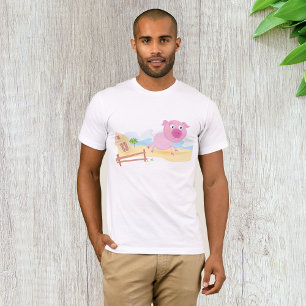 Roze Boerderij Varken Mannen T-shirt