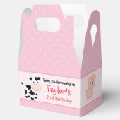 Roze Boerderij verjaardagsfeestje gunstbox (meisje Bedankdoosjes (Geopend)