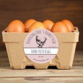 Roze Boerderij Verse eieren Ronde Sticker