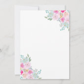 Roze Boerderij Vrijgezellenfeest Regen en bloemen Kaart (Achterkant)