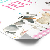 Roze Boerderij Watering Hole Birthday Sign Poster (Hoek)