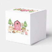 Roze boerderijdieren Baby shower Bedankdoosjes (Achterkant)