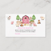 Roze boerderijdieren Baby shower Informatiekaartje (Voorkant)