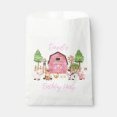 Roze Boerderijdieren Verjaardagsfeestje Bedankzakje (Voorkant)