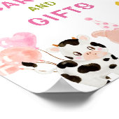 Roze Boerderijdieren verjaardagsfeestje Kaarten en Poster (Hoek)