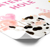 Roze Boerderijdieren verjaardagsfeestje Watering h Poster (Hoek)