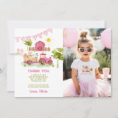 Roze boerderijdieren verjaardagsfoto dank je kaart (Voorkant)