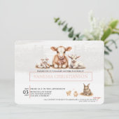 Roze Boerderijen Baby shower Kaart (Staand voorkant)