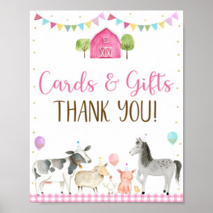 Roze Boerderijen Kaarten en cadeautjes, geboorteda Poster