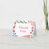 Roze Boeren Markt Baby Meisje Douche Bedankkaart (Voorkant)