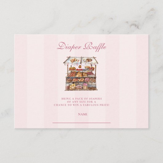Roze Boeren Markt Baby shower Diapper Raffle Informatiekaartje (Voorkant)
