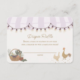 Roze Boeren Markt Boerderij Luier Raffle Insert Informatiekaartje