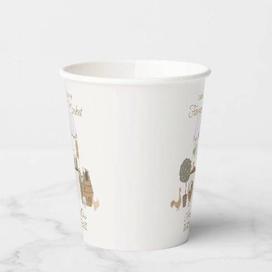 Roze Boeren Markt Boerderij Verjaardag Papieren Bekers (Links)