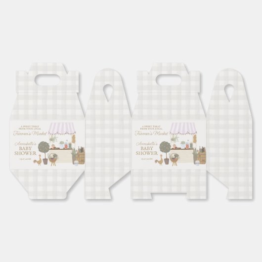 Roze Boeren Markt Boerderij Verse Baby shower Bedankdoosjes (Ongevouwen)