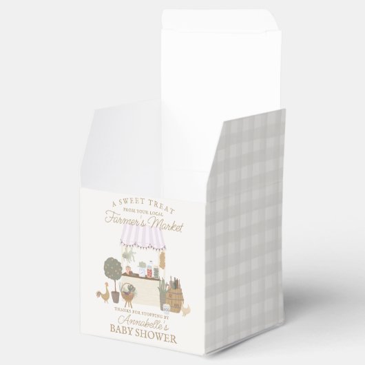 Roze Boeren Markt Boerderij Verse Baby shower Bedankdoosjes (Geopend)