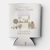 Roze Boeren Markt Boerderij Verse Verjaardag Favor Blikjeskoeler (Voorkant)