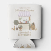 Roze Boeren Markt Boerderij Verse Verjaardag Favor Blikjeskoeler (Achterkant)