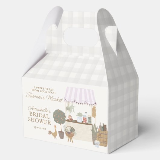 Roze Boeren Markt Boerderij Verse Vrijgezellenfees Bedankdoosjes (Voorkant)