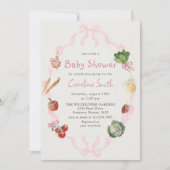 Roze boeren verkopen groente Baby shower Kaart (Voorkant)