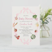 Roze boeren verkopen groente Baby shower Kaart (Staand voorkant)