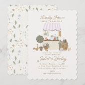 Roze Boerenmarkt Boerderij Baby Shower Uitnodiging (Voorkant / Achterkant)