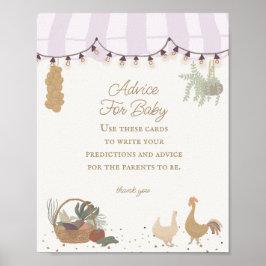 Roze Boerenmarkt Boerderij Verse Advies voor Baby Poster